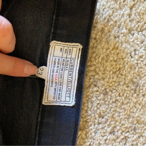 Current/elliott Women’s Jeans charcoal Size 23 Raw-hem Bootcut Ankle Crop Jeans - Picture 9 of 9